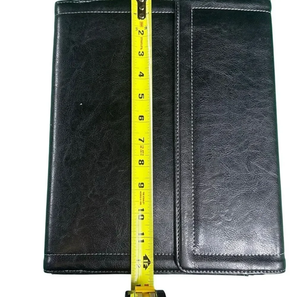 Samsonite Unisex Black Faux Leather Tri-Fold Padfolio Organizer with Calculator